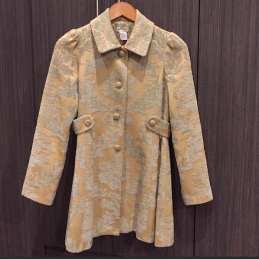 Anthropologie Brocade Dress Coat